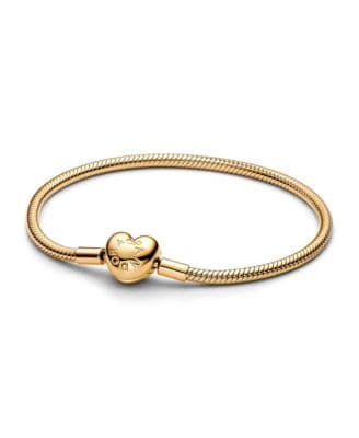 Pandora Gold-Plated Moments Heart Clasp Snake Chain Bracelet - image 1