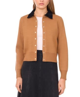 1.STATE Women's Two-Tone Long Sleeve Button-Up Collar Jacket - image 1