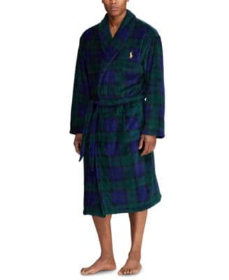 Polo Ralph Lauren Men's Microfiber Plaid Shawl Collar Robe - image 1