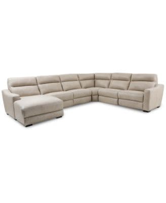 Gabrine 6-Pc. Leather Sectional with 3 Power Headrests and Chaise - image 1