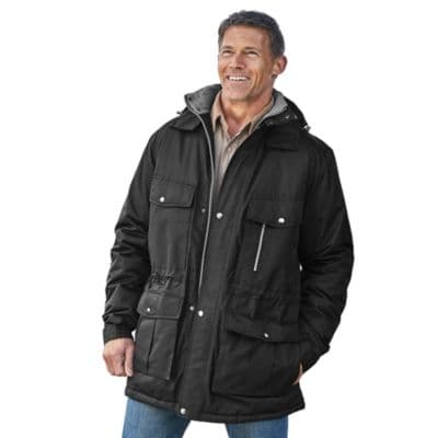 Boulder Creek Big & Tall by KingSize Fleece-Lined Parka With Detachable Hood And 6 Pockets - image 1