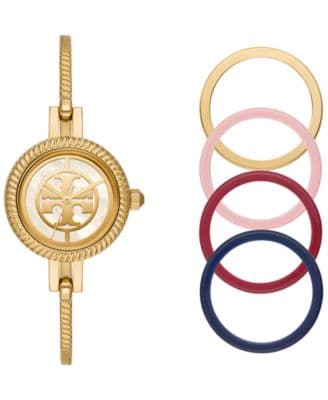 Tory Burch Women's Reva Gold-Tone Stainless Steel Bangle Bracelet Watch 27mm Gift Set - image 1