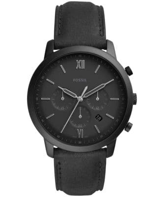 Fossil Men's Neutra Chronograph Black Leather Strap Watch 44mm - image 1