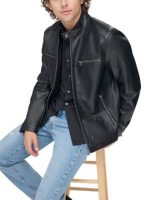 Levi's Men's Faux Leather Racer Jacket - image 1