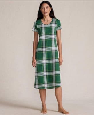 Lands' End Women's Cotton Short Sleeve Midcalf Nightgown - image 1