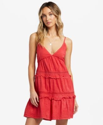 Billabong Juniors' Float Away Cotton Seersucker Babydoll Dress - image 1