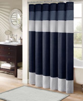 Amherst Faux Silk Pieced Pintuck Design Shower Curtain, 72" x 72" - image 1