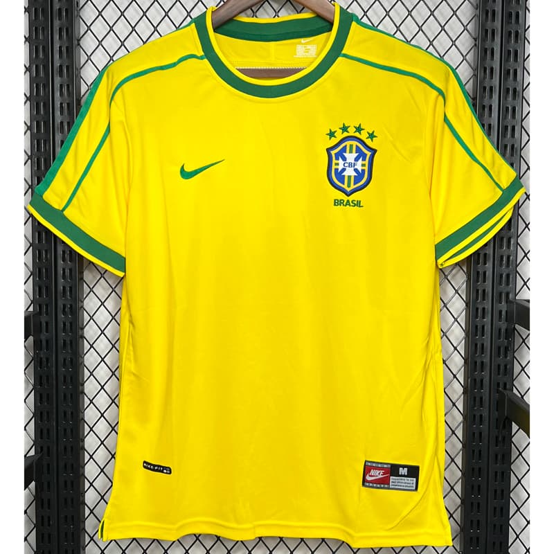 1998 Brazil Home Retro Soccer Jersey - image 1