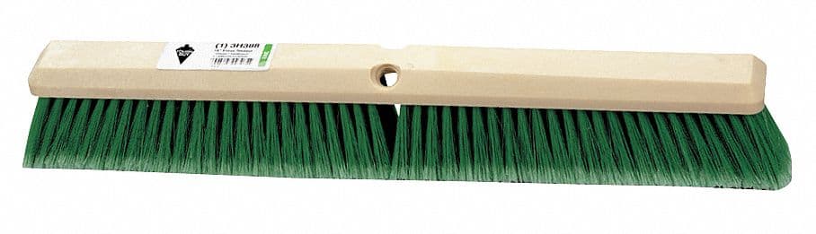 GRAINGER Push Broom Head: Threaded, Std, 36 in Sweep Face, Green, Soft Bristle Firmness - image 1