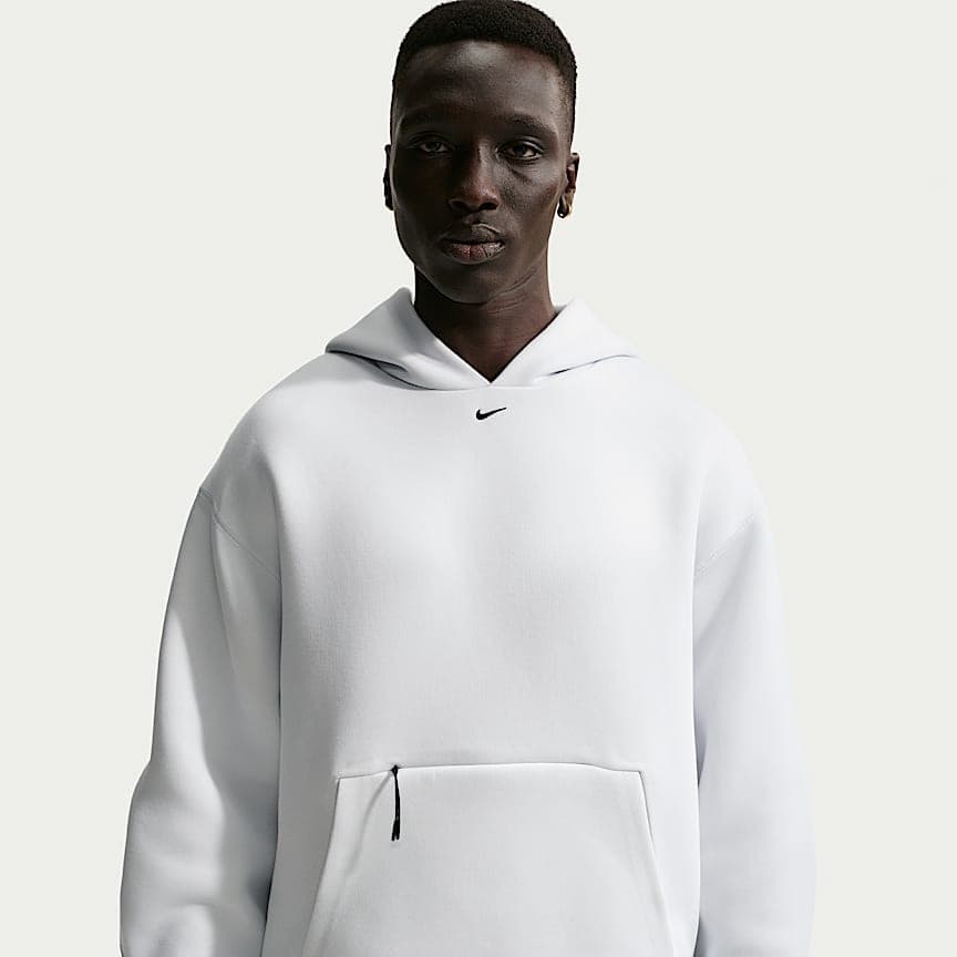 Nike Tech Men's Fleece Pullover Hoodie Off White/Black - image 1