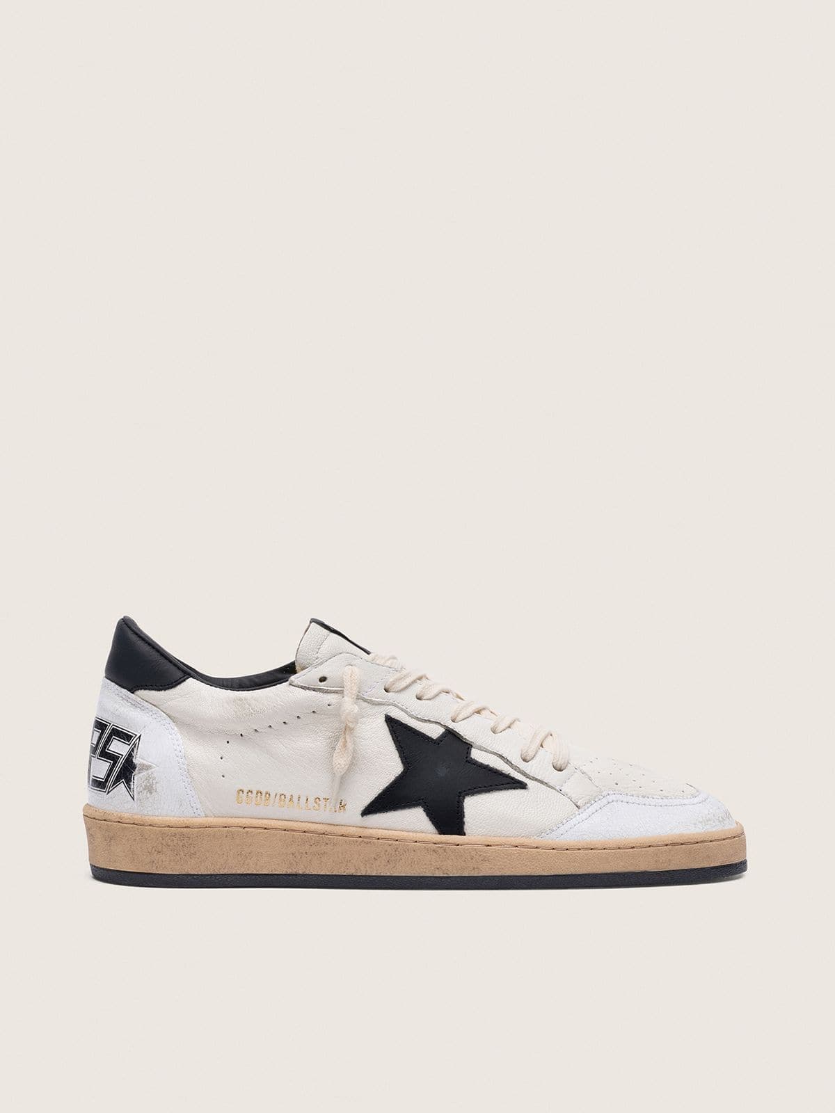 Men's Ball Star in white nappa with black star - image 1