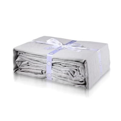 Delilah Home Organic Hemp Bed Sheets -Queen 4 Piece Set -Light Grey - image 1