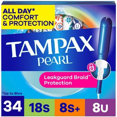 Tampax Pearl Triple Pack with Super/Super Plus/Ultra Absorbency Unscented Plastic Tampons - 34ct - image 1