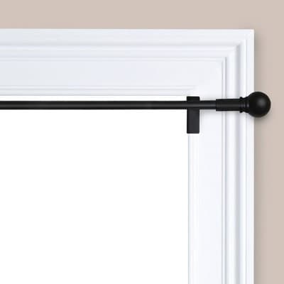 28"-48" Twist and Shout Easy Install Curtain Rod Matte Black - Room Essentials™: No Drill Tension Rod, Renter Friendly - image 1