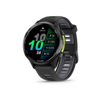 Garmin Forerunner 970 Smartwatch Carbon Gray DLC Titanium with Black Case and Black/Translucent Whitestone Band - image 1