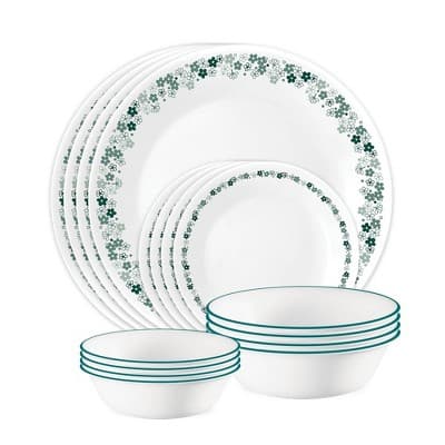 Corelle 16pc Spring Blossom Green Dinnerware Set - image 1