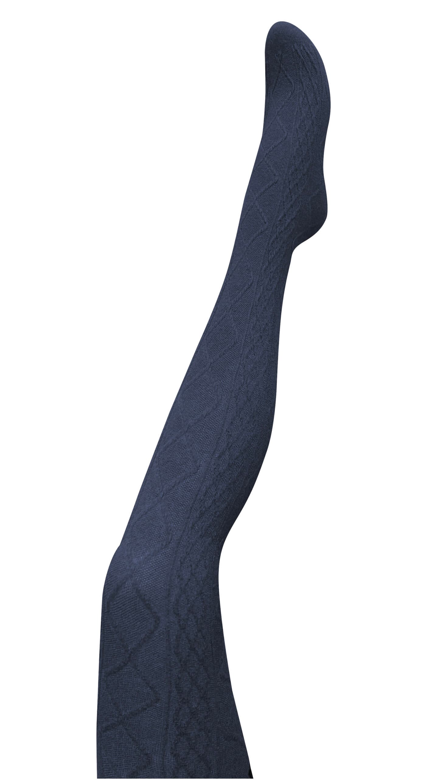 Aran Cashmere Blend Tights – Navy - image 1