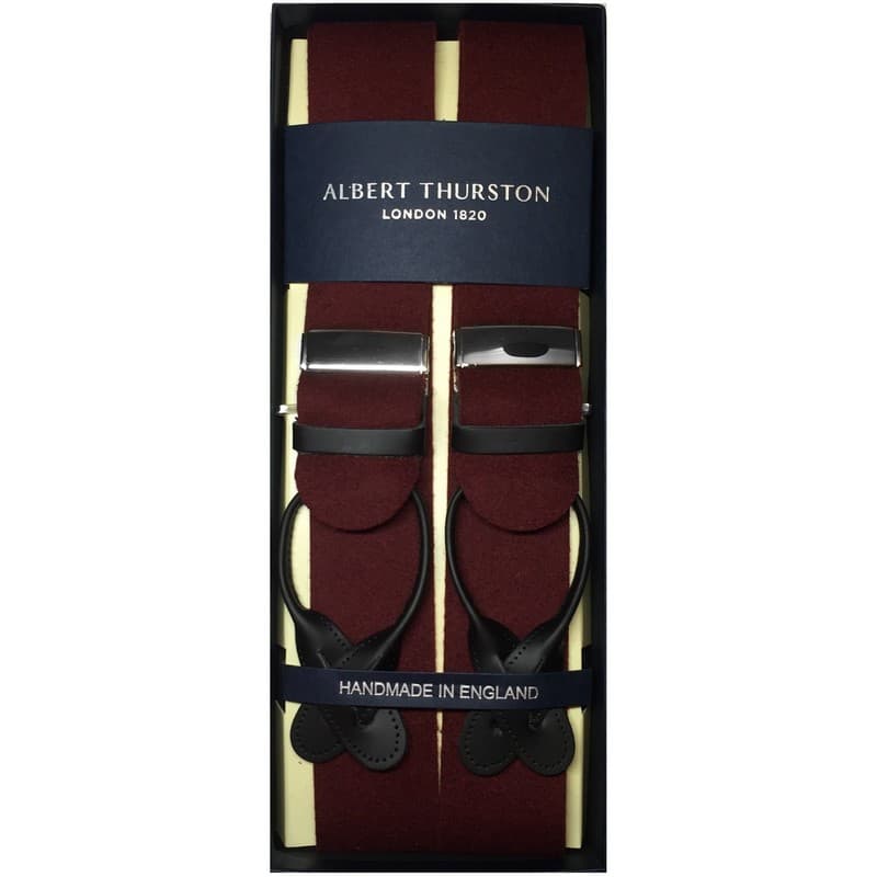 Woolfelt Braces with Leather Ends - Wine - image 1