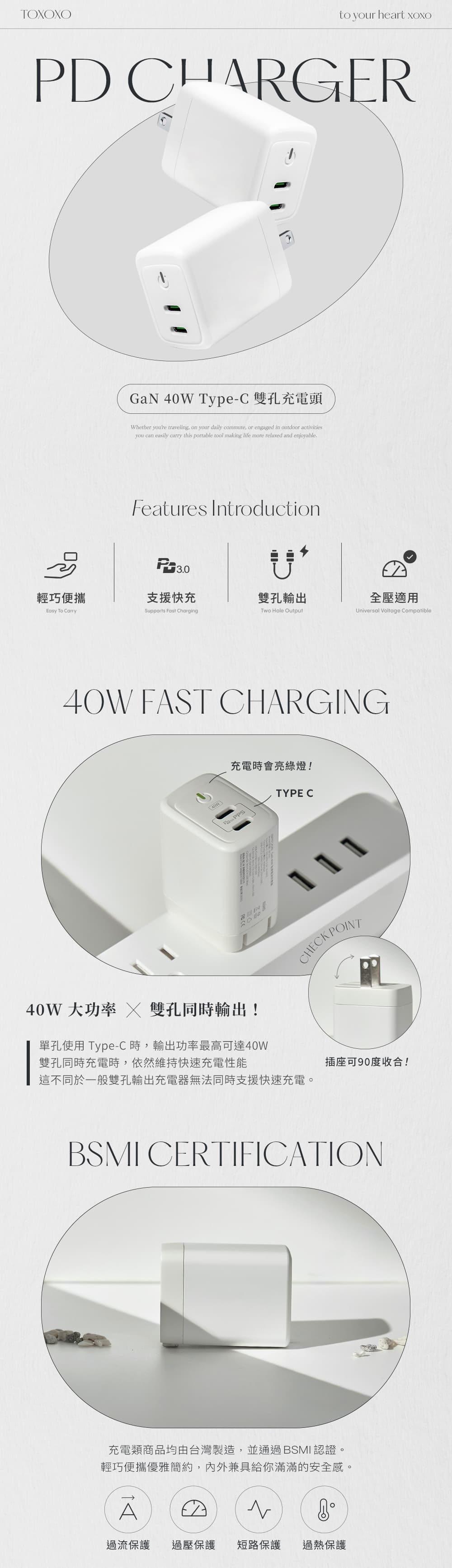 【 TOXOXO™ 】Suzy's Zoo GaN 40W Type-C Dual Port Charger - image 1