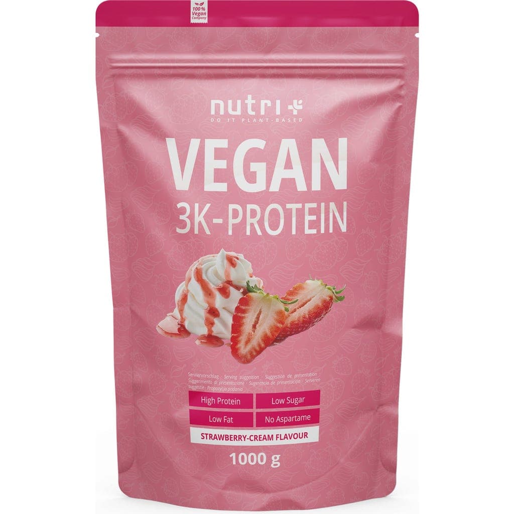 nutri + Vegan 3K Proteinpulver Strawberry-Cream - image 1