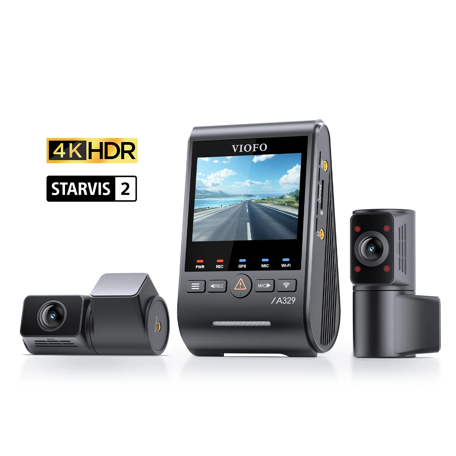 Dash Cam VIOFO A329S 3 Channel 4K Front + 2K Fisheye Cabin + 2K Rear Camera | Viofo UK - image 1