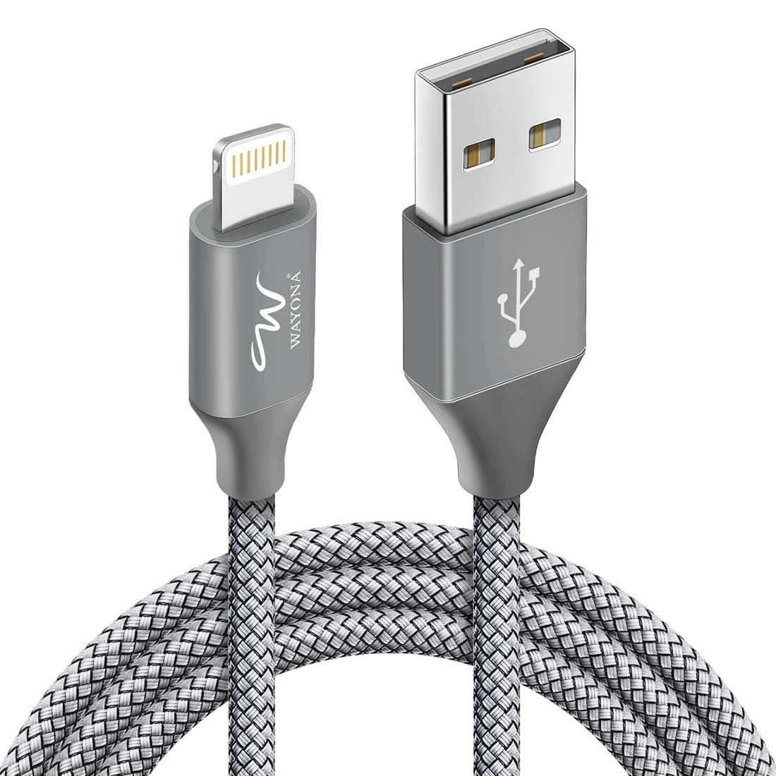Wayona Nylon Braided 3A Fast Charging Lightning Cable for iPhone and iPad - image 1