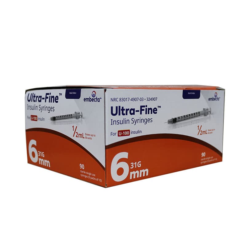 BD Ultra-Fine Syringes 31g 1/2cc 6mm 90 Count - image 1