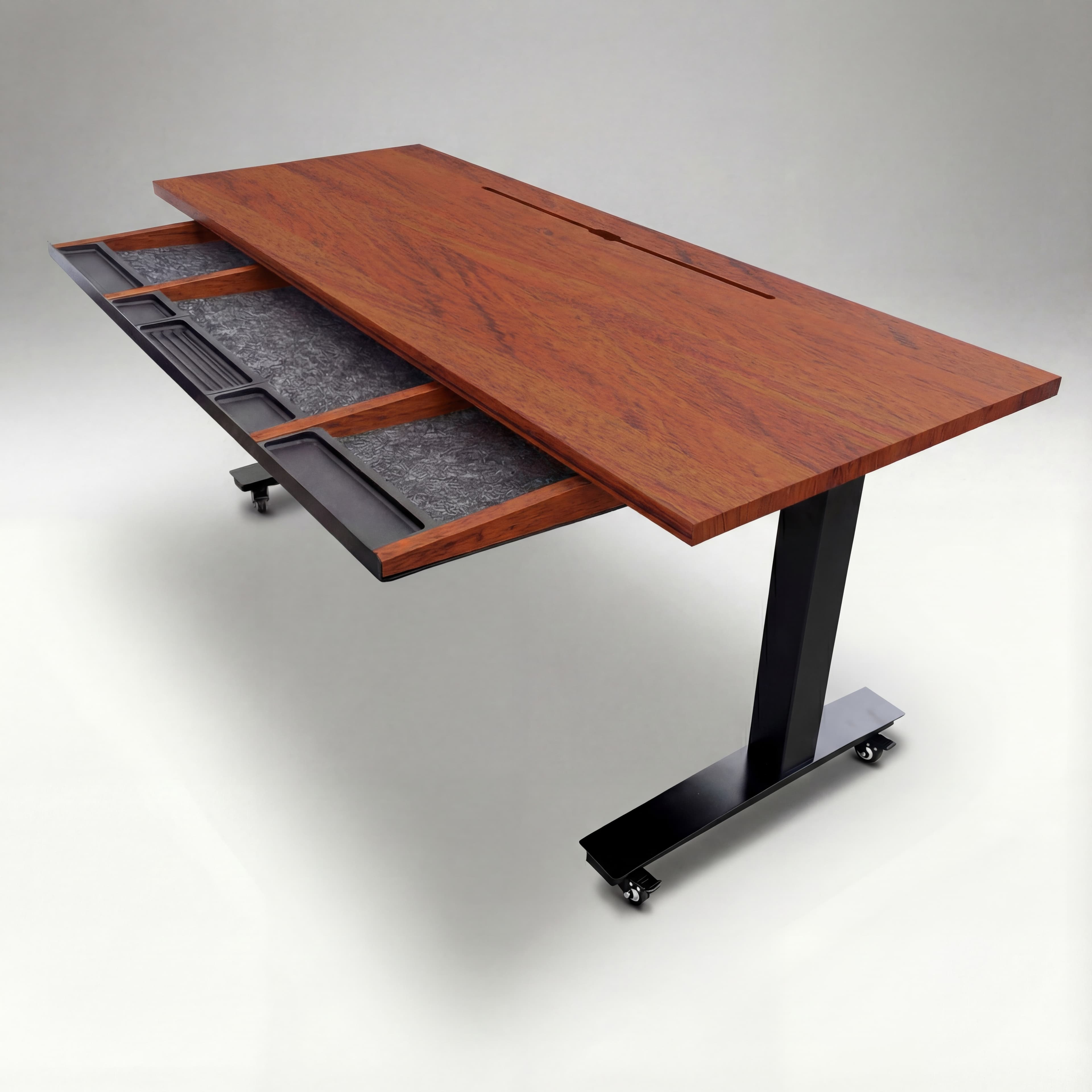Anma DeskStudio Mesa Fixa Mogno com Pés Pretos - image 1