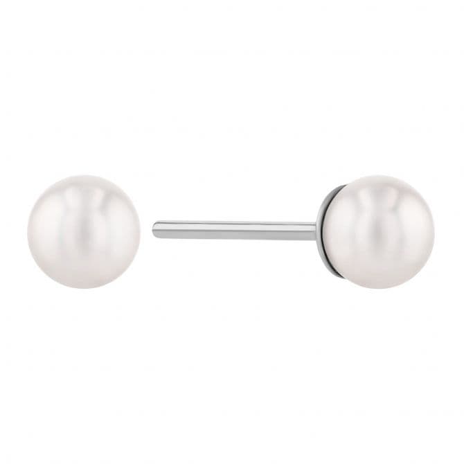 Akoya Cultured Pearl Stud Earrings in 18K White Gold, 4-4.5 mm - image 1