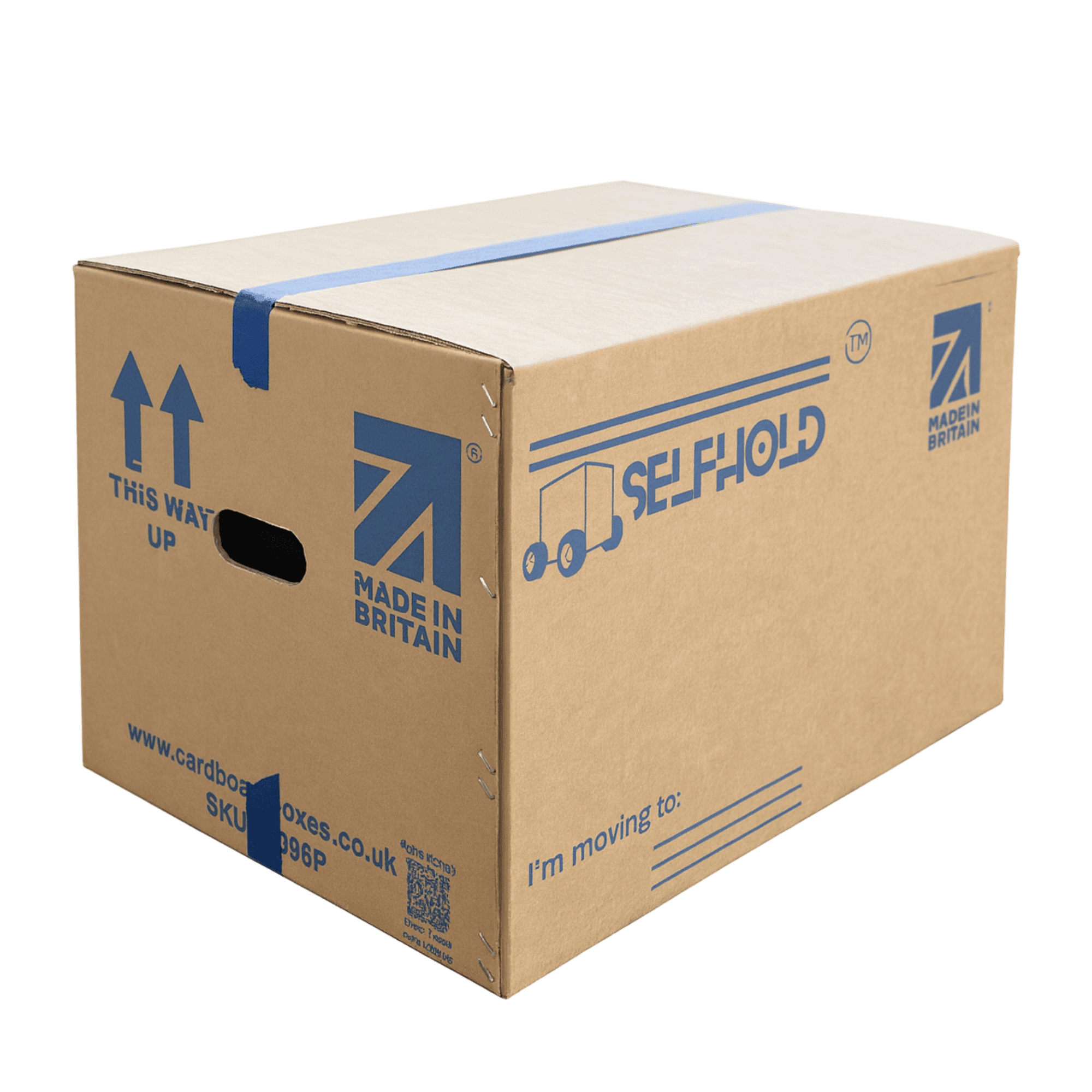 SelfHold Printed Cardboard Moving Boxes Large With Carry Handles - Double Wall - image 1