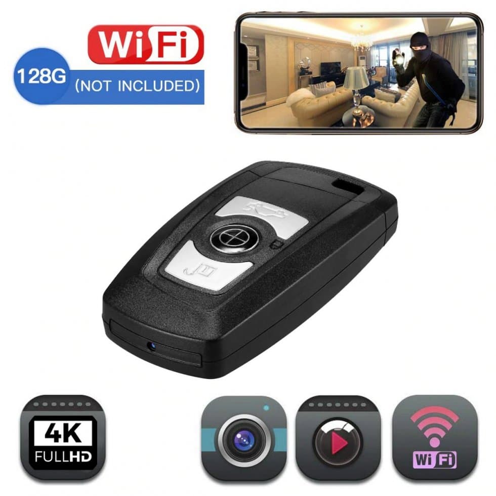 Nyckelringskamera Wifi med 4K-upplösning - Lyxig design med stöd upp till 128 GB micro SD - image 1