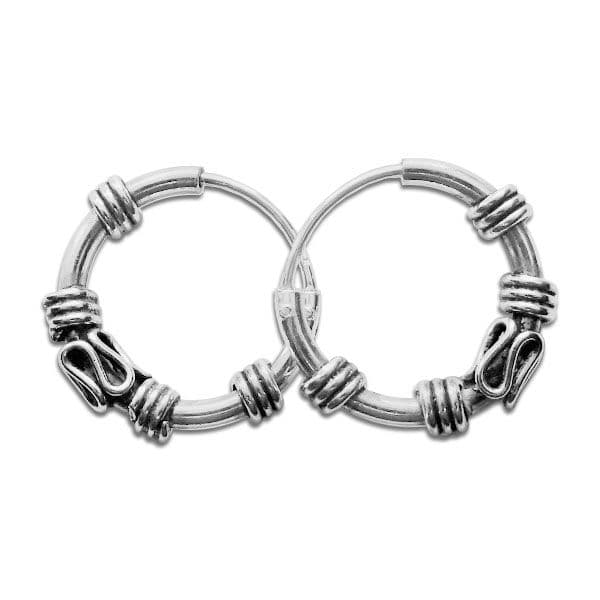 Gothic Creolen 925 Silber 14 mm Bali - image 1