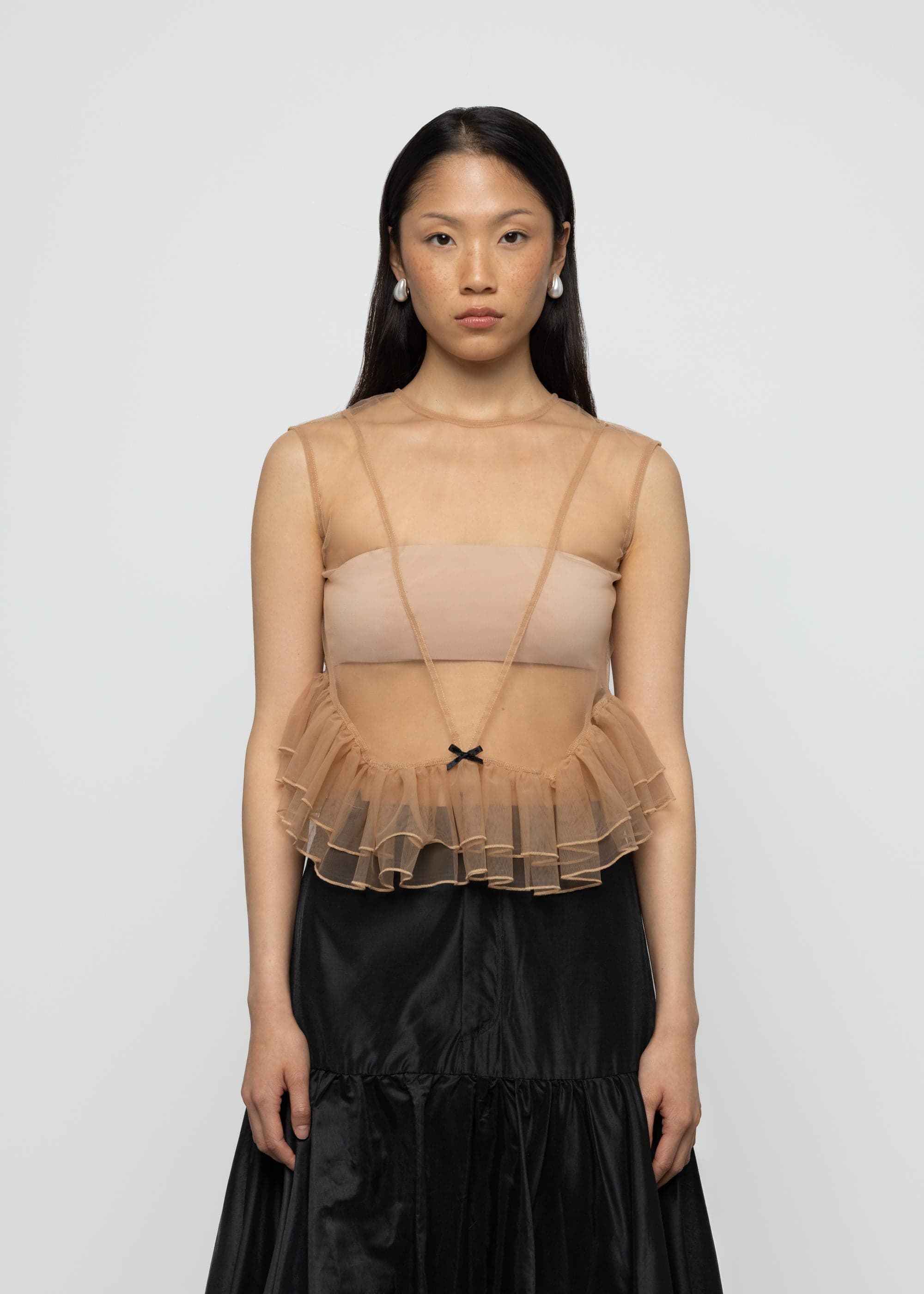 Tulle Peplum Ruffle Top - image 1