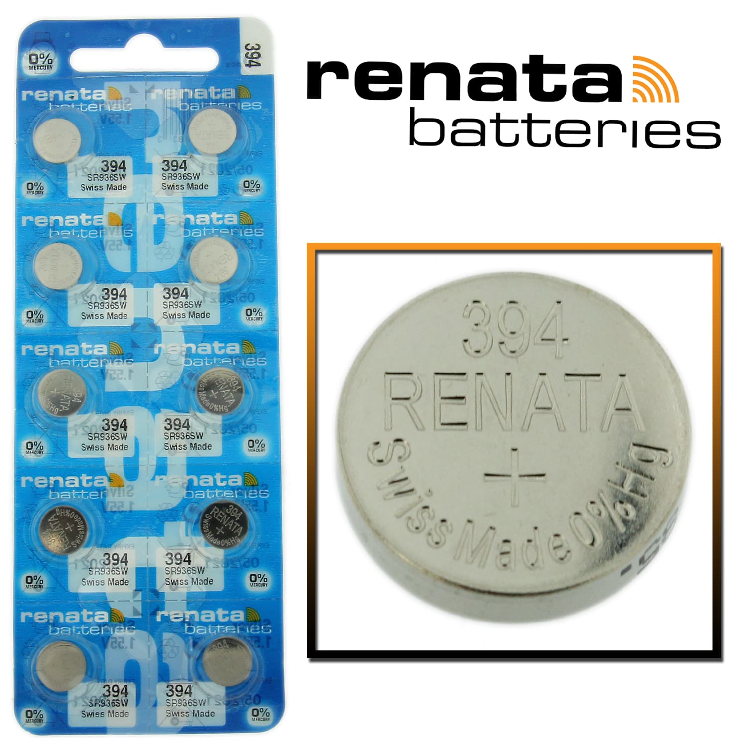 Renata 394 Watch Battery SR936SW Swiss Made Cell - image 1