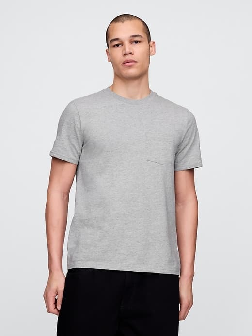 Adult Organic Cotton Pocket T-Shirt - image 1