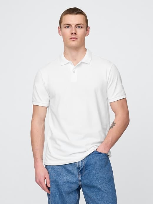 Gap Pique Polo Shirt White - image 1