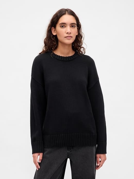 100% Cotton Oversized Black Sweater - image 1
