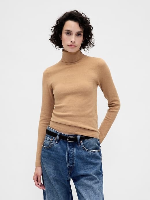 CashSoft Stretch Turtleneck Sweater - image 1
