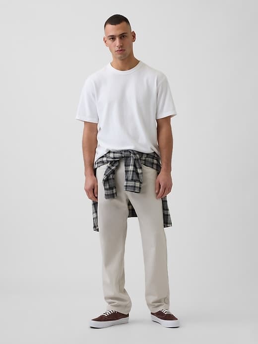 Linen-Cotton Relaxed Straight Pants - image 1