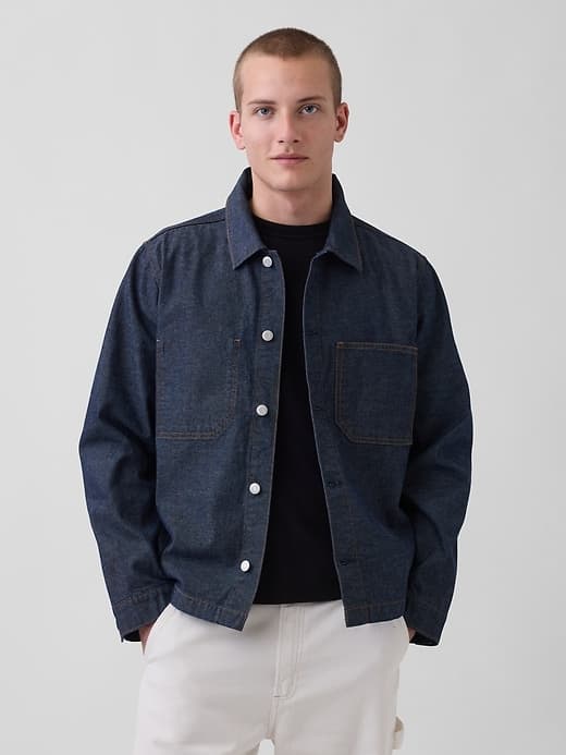 Canvas Denim Relaxed Shirt Jacket - image 1