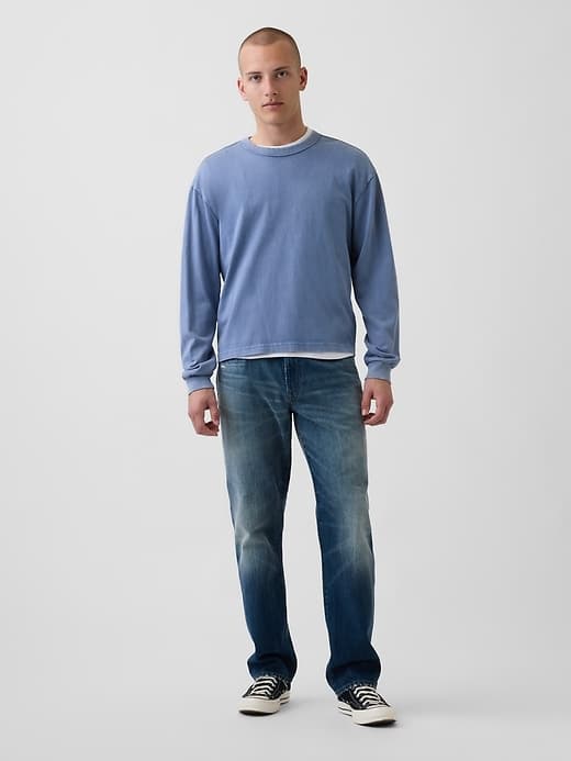 Relaxed Straight Jeans Dark Wash - image 1