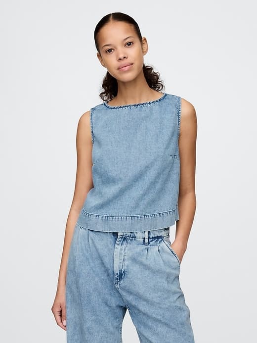 UltraSoft Denim Shell Tank - image 1