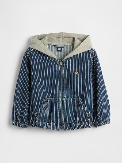 Baby & Toddler Denim Stripe Hoodie Jacket - image 1