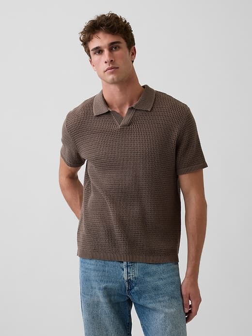 Gap Mesh Polo Sweater - image 1