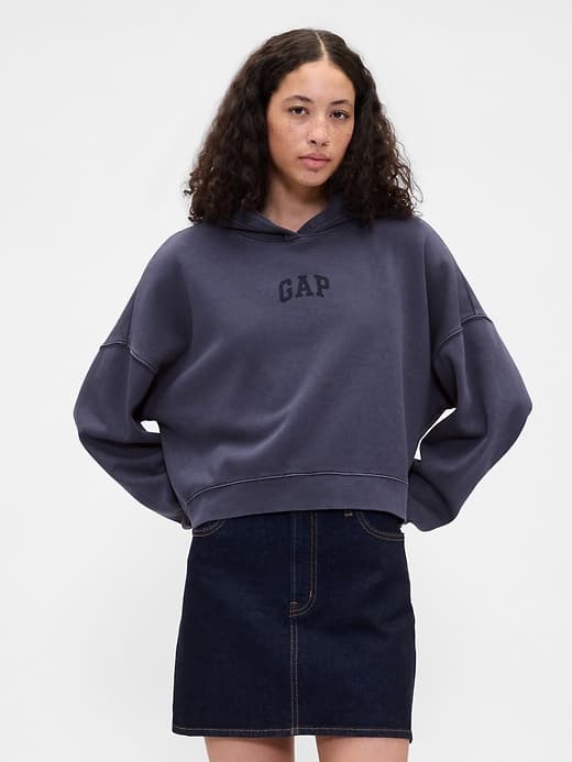 Relaxed Gap Mini-Logo Cropped Hoodie - image 1