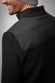 Mens Full Zip Knitted Rib Hybrid Padded Golf Jacket - image 1