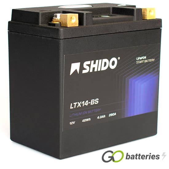 Shido YTX14-BS Lithium Motorcycle Battery LiFePO4 LTX14-BS (YTX14BS) - image 1