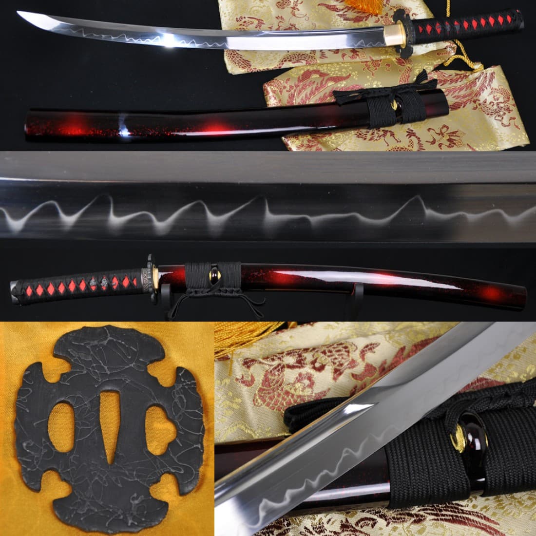 1095 High Carbon Steel Japanese Wakizashi Samurai Sword Unokubi-Zukuri Full Tang Clay Tempered Blade - image 1