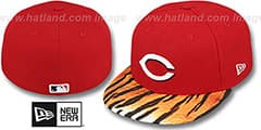 Cincinnati Reds Real Tiger Viza-Print Red Fitted Hat - image 1