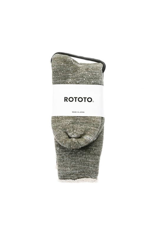 R1001 Double Face Crew Socks - Army Green - image 1